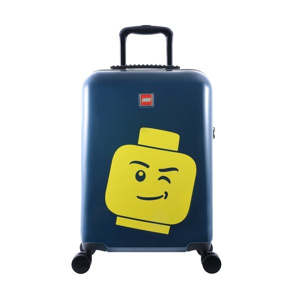 Troler cu roți LEGO® Luggage Minifigure Head 20", albastru