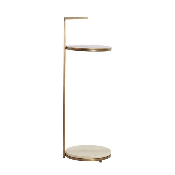 Măsuță auxiliară rotundă cu blat din marmură ø 26 cm Leda – Light & Living-image-3