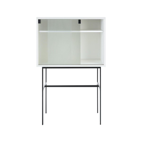 Vitrină grej cu ușă glisantă 70x109x40 cm Lekko – noo.ma-image-2