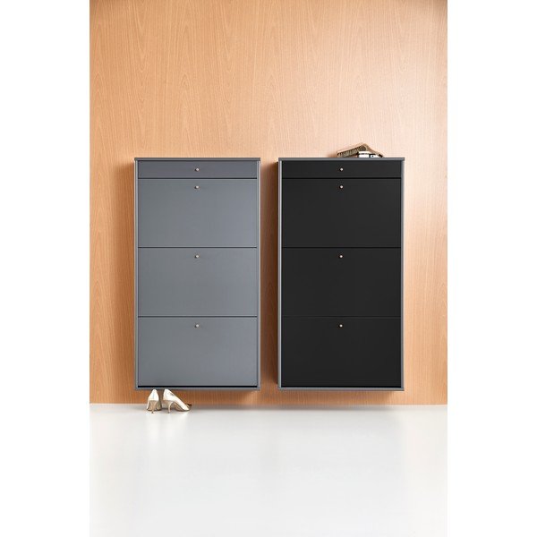 Suport de pantofi gri cu uși rabatabile Mistral - Hammel Furniture-image-4