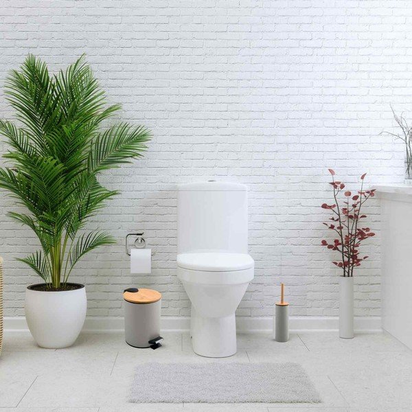 Coș de gunoi taupe cu pedală din oțel 5 l   Adonis – Spirella-image-1