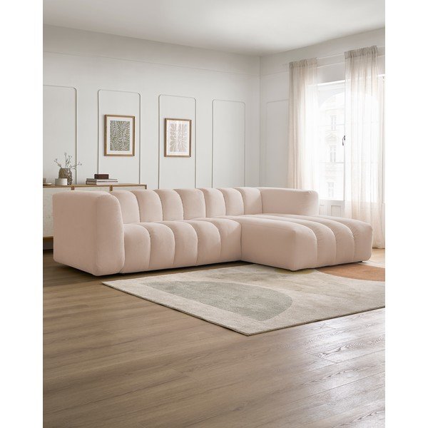 Colțar bej (cu colț pe partea dreaptă/cu șezlong) Talia – Bobochic Paris-image-1