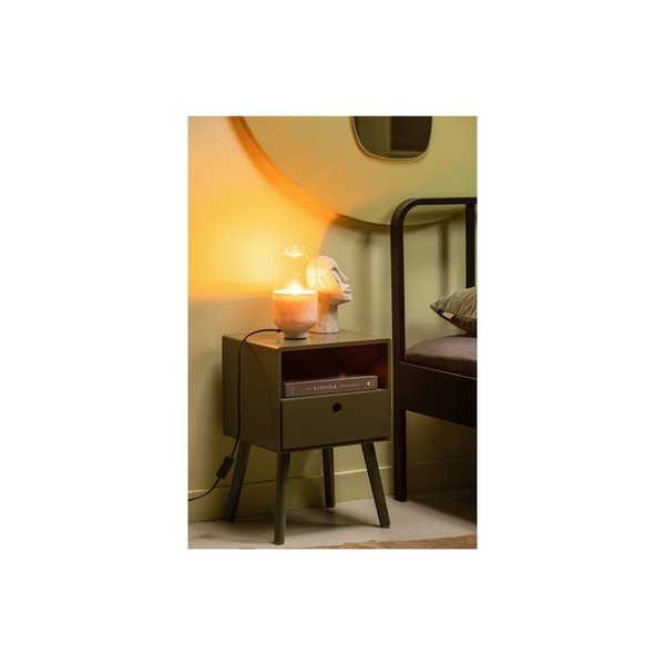Veioză albă cu abajur din sticlă (înălțime 26 cm) Asel – WOOOD-image-1