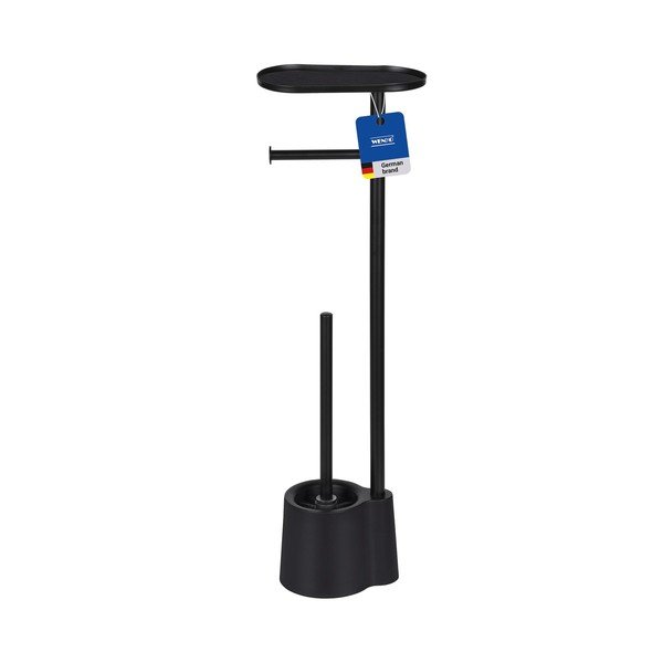Suport pentru hârtie igienică negru din plastic Albella – Wenko-image-2