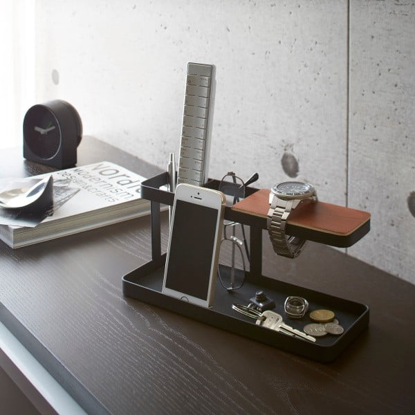 Suport multifuncțional YAMAZAKI Tower Desk Bar, negru-image-2