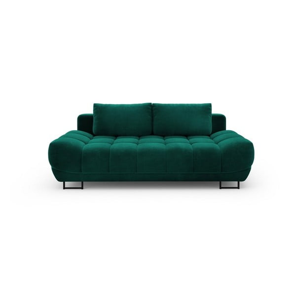 Canapea extensibilă cu 3 locuri și tapițerie de catifea Windsor & Co Sofas Cirrus, verde
