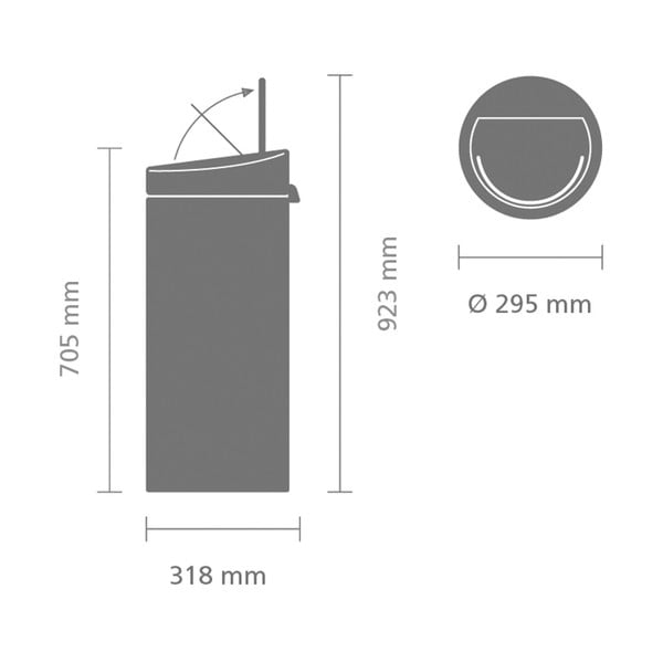 Coș de gunoi bej cu senzori de atingere din oțel 30 l Touch Bin – Brabantia-image-4