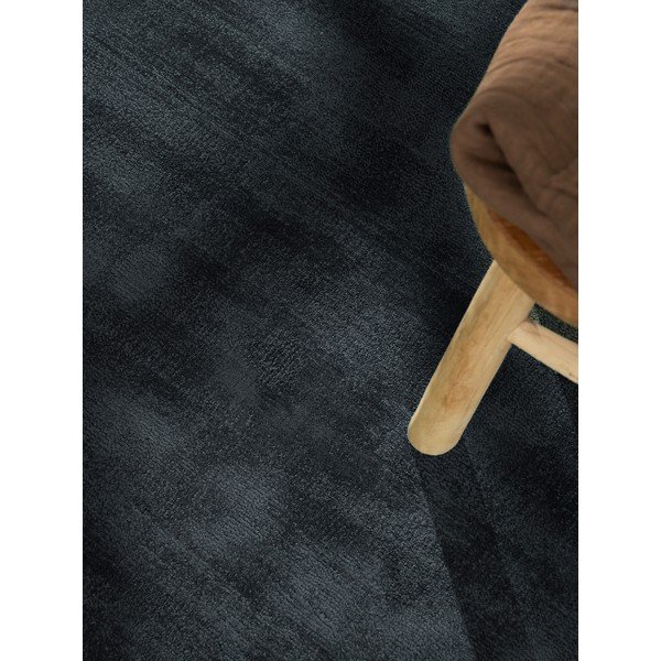Covor negru țesut manual rotund din viscoză ø 120 cm Noemi – Vikosa-image-4