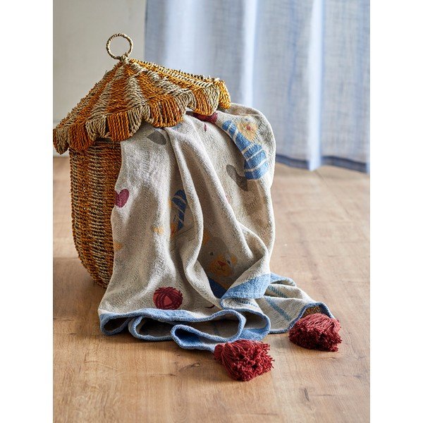 Pătură pentru copii în culoare naturală din bumbac reciclat 130x160 cm Mille – Bloomingville Mini-image-1