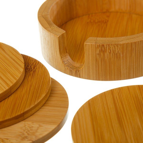 Coasters maro cu suport 4 buc. din bambus – Casa Selección-image-2