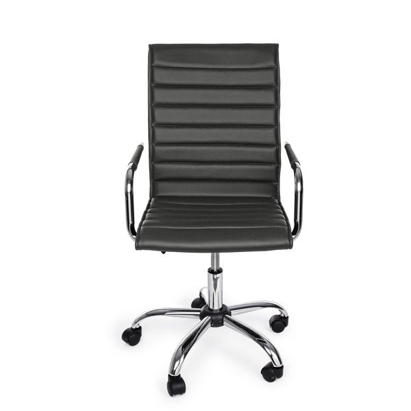 Scaun de birou gri închis din imitație de piele Perth – Yes Everyday-image-2