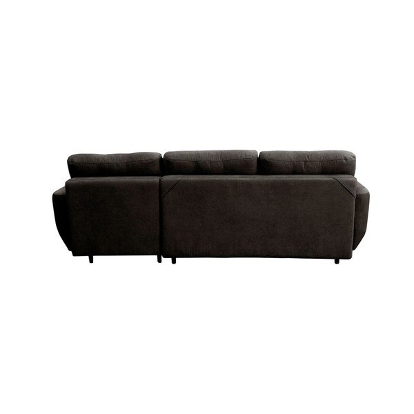 Canapea extensibilă cu picioare negre Mazzini Sofas Hortensia, pe stânga, gri închis-image-3