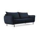 Canapea albastru-închis cu tapițerie din catifea 160 cm Vienna – Cosmopolitan Design