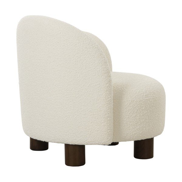 Fotoliu alb cu tapițerie din stofă bouclé Honolulu – House Nordic-image-4