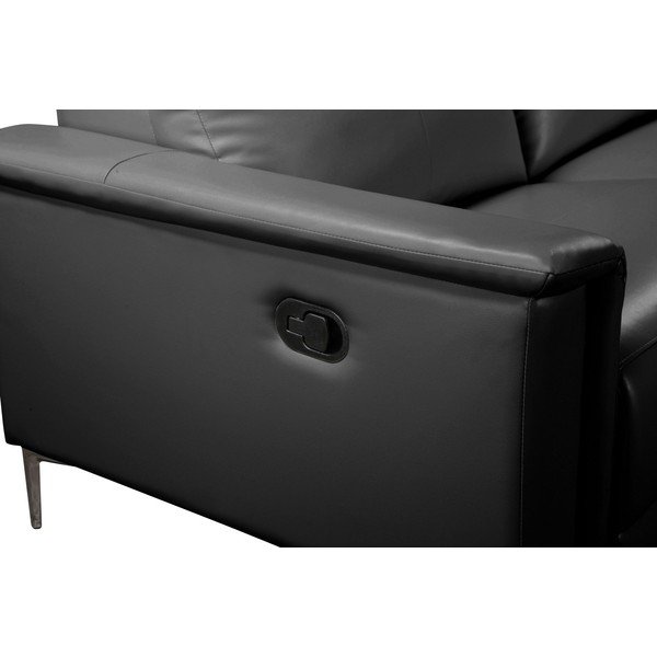 Colțar negru cu tapițerie din imitație de piele (cu colț pe partea dreaptă) Lund – Støraa-image-4