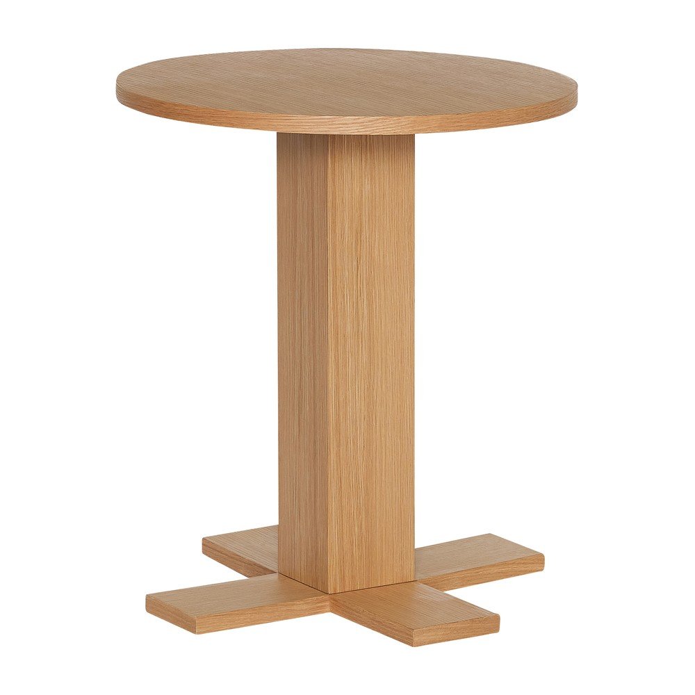 Măsuță auxiliară rotundă cu aspect de lemn de stejar ø 45 cm Koohi – Hübsch