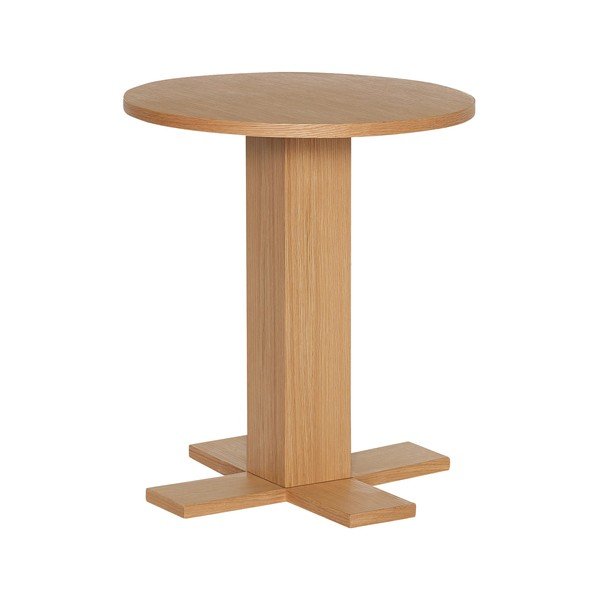 Măsuță auxiliară rotundă cu aspect de lemn de stejar ø 45 cm Koohi – Hübsch