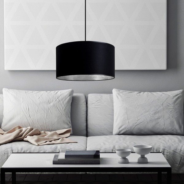 Lustră cu interiorul argintiu Sotto Luce Mika, ∅ 36 cm, negru-image-2