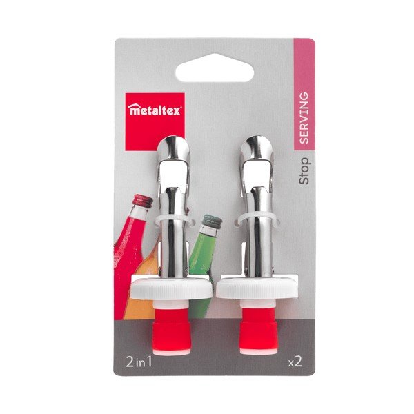 Set 2 capace din inox pentru sticlă Metaltex-image-2