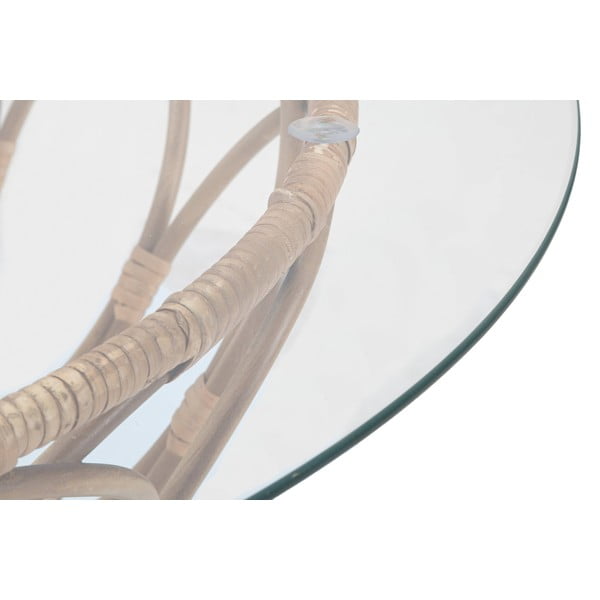 Măsuță de cafea în culoare naturală rotundă cu blat din sticlă ø 75 cm Panama – Mauro Ferretti-image-3