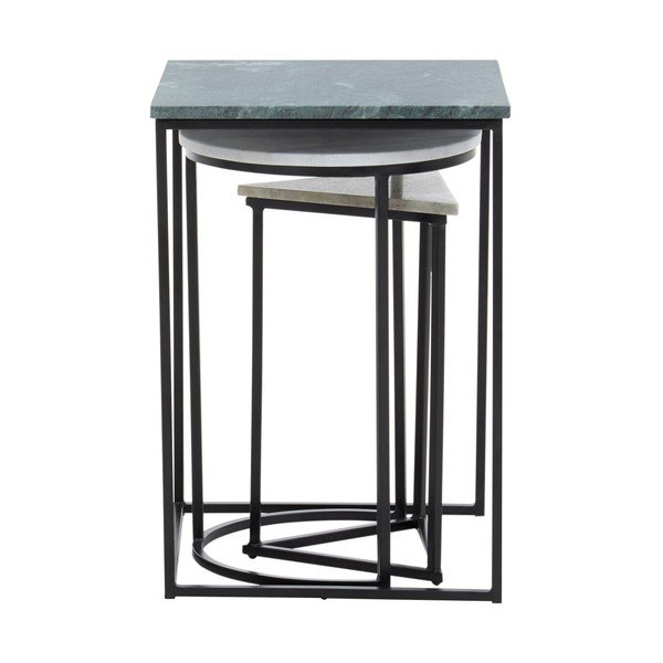 Măsuțe auxiliare 3 buc. cu blat din marmură 40x40 cm Mandoli – Premier Housewares