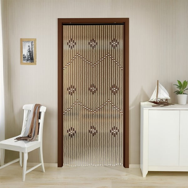 Draperie în culoare naturală din bambus 90x200 cm cu prindere la ușă – Maximex-image-1