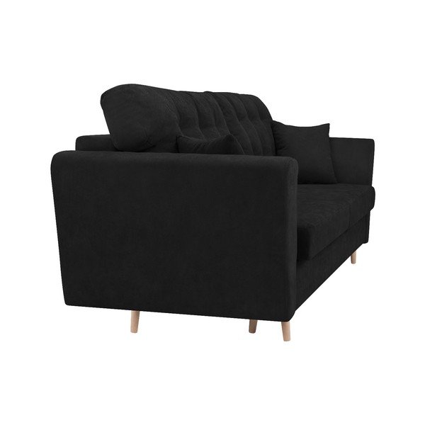 Canapea extensibilă cu 3 locuri și spațiu pentru depozitare Cosmopolitan Design Grenoble, negru-image-3