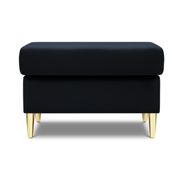 Taburet albastru închis cu tapițerie din catifea Kyoto – Cosmopolitan Design