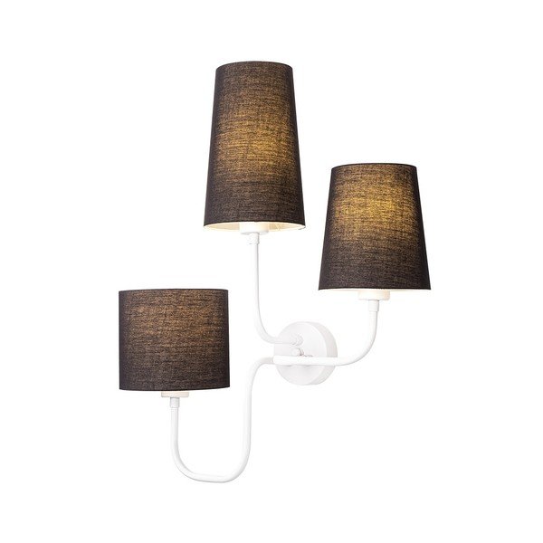 Aplică metalică cu abajur negru Opviq lights Eleni, alb-image-1