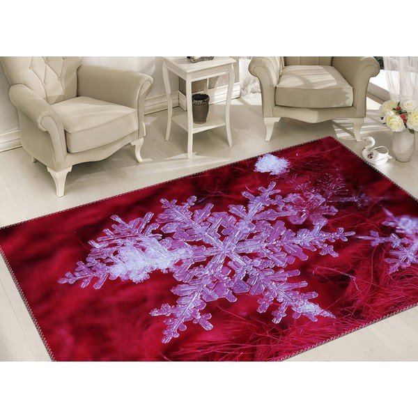 Covor Vitaus Christmas Period Red Icy Snowflake, 50 x 80 cm-image-1