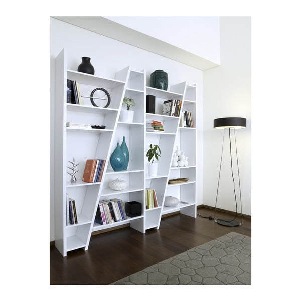 Bibliotecă TemaHome Delta, alb mat-image-4