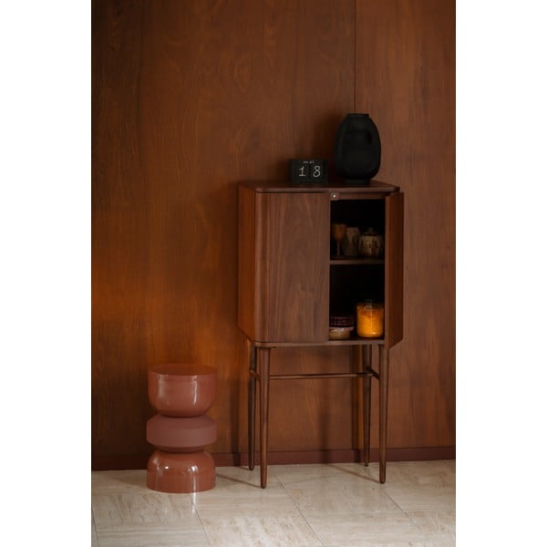 Dulap maro cu aspect de lemn de nuc cu ușă glisantă 62x125x45 cm Morrison – Dutchbone-image-1