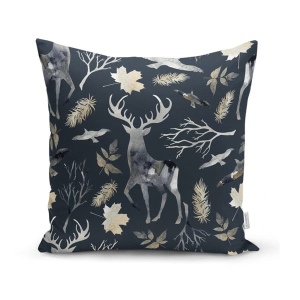 Set 4 fețe de pernă și un napron de masă cu model de Crăciun Minimalist Cushion Covers Christmas Forest-image-3