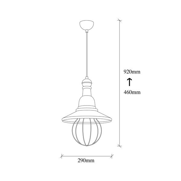 Lustră metalică cu abajur arămiu Opviq lights Dariea, negru-image-3