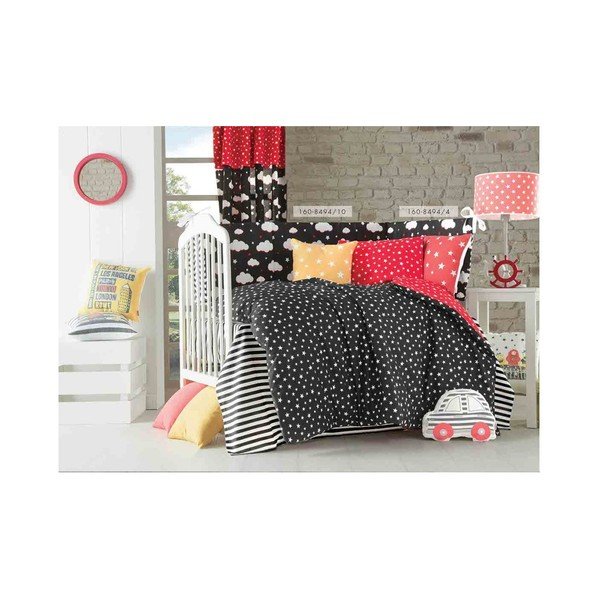 Pernă din amestec de bumbac pentru copii Mike & Co. NEW YORK Pillow Toy Car, 32 x 25 cm, gri - roșu-image-2