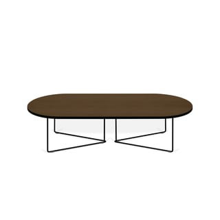Măsuță de cafea cu blat cu aspect de lemn de nuc 136x60 cm Oval - TemaHome