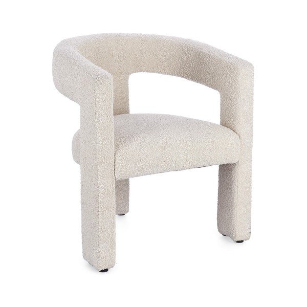 Scaun de living bej cu cotiere tapițat Arabella – Bizzotto