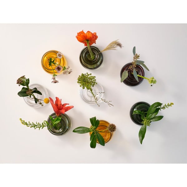 Vază gri deschis din sticlă lucrată manual (înălțime 9 cm) Inu – Zone-image-1