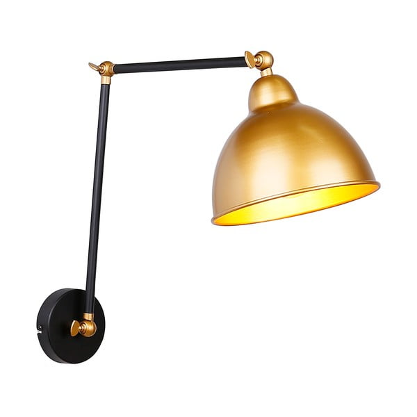 Aplică de perete negru/auriu din metal Truck – Candellux Lighting-image-1