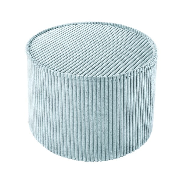 Puf de copii verde mentă cu tapițerie din catifea reiată – Wigiwama