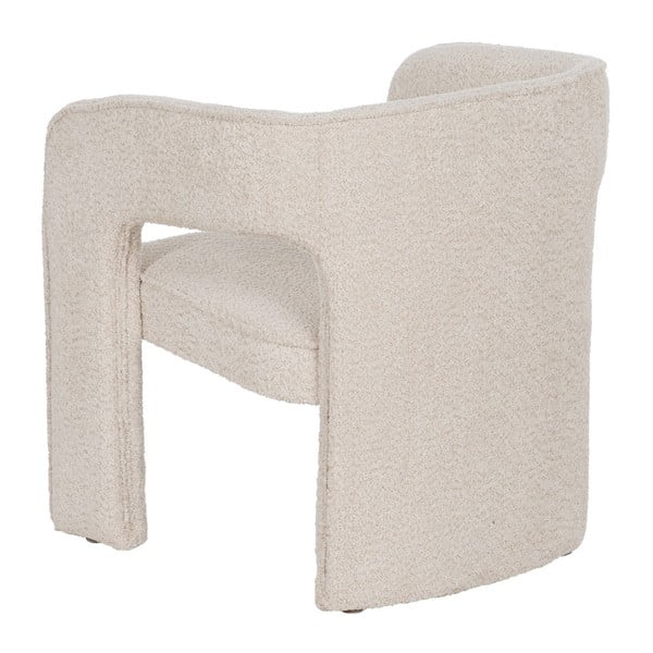 Fotoliu bej cu tapițerie din țesătură bouclé – Ixia-image-3