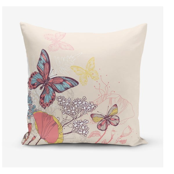 Față de pernă din amestec de bumbac Minimalist Cushion Covers Butterflies, 45 x 45 cm
