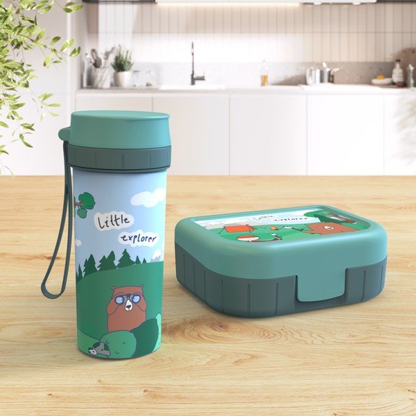 Sticlă pentru copii verde 400 ml Memory Kids - Rotho-image-1