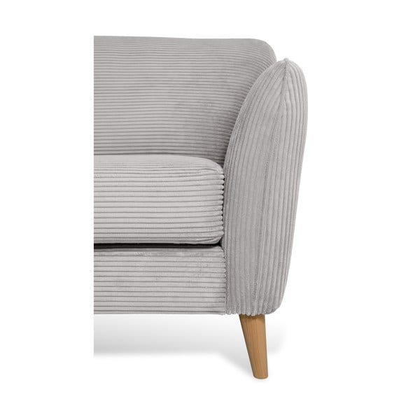 Colțar gri deschis cu tapițerie din catifea reiată  (cu colț pe partea stângă ) Paris – Scandic-image-4