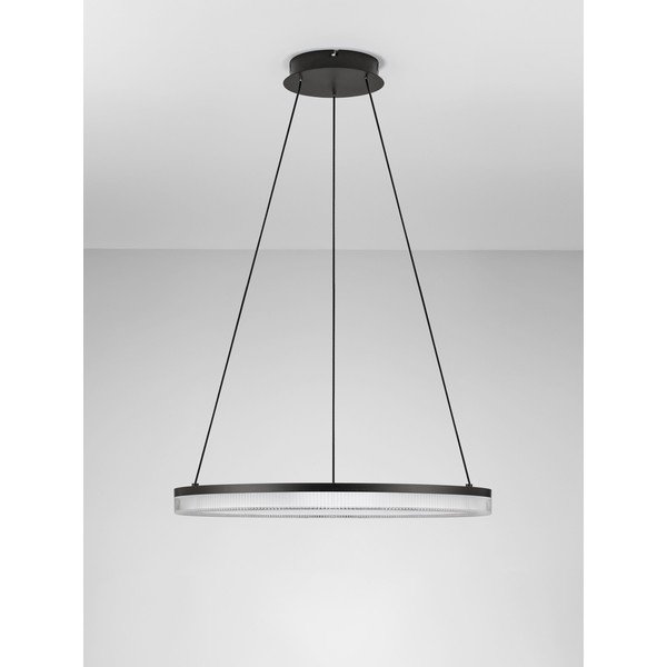 Lustră negru-mat LED cu intensitate reglabilă din aluminiu cu abajur din sticlă acrilică ø 60 cm Lonela – Nova Luce-image-3