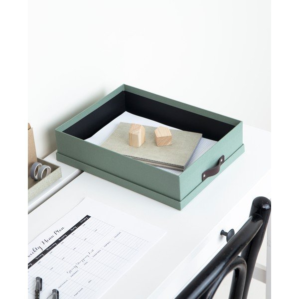 Organizator verde pentru documente din carton Oskar Canvas Paper Laminate – Bigso-image-3
