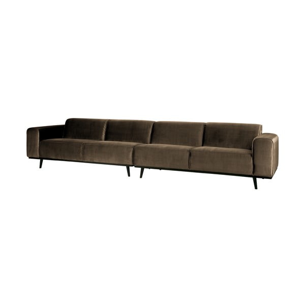 Canapea cu husă din catifea BePureHome Statement, lungime 372 cm, bej-gri-image-1