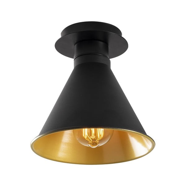 Plafonieră neagră/aurie cu abajur din metal ø 20 cm Berceste – Opviq lights