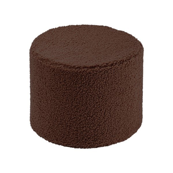 Puf pentru copii maro închis cu tapițerie din țesătură bouclé Warm Hazel – Wigiwama