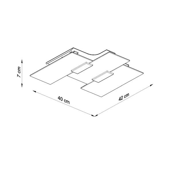 Plafonieră albă cu abajur din sticlă 42x40 cm Veronica – Sollux-image-3